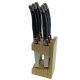Set de 6 cuchillos Sorrento Mango de plástico negro en base de madera