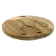 Quesera de madera de acacia Verona 3 palitas queso y mango de metal