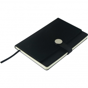 Libreta elegante para notas color negro de curpiel