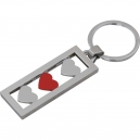 Llavero metálico esmaltado para dama con figuras de corazones