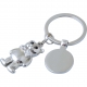 Llavero metálico con pedrería en forma de oso con joyería de fantasía
