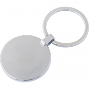 Llavero metálico circular de doble vista Color gris