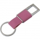 Llavero metálico con curpiel Color gris rosa