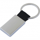 Llavero metálico con cinta tejida Color gris negro