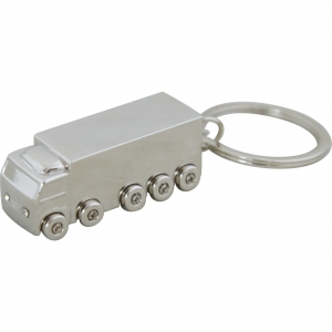 Llavero metálico con figura de camión 3D de 5 ejes Color gris