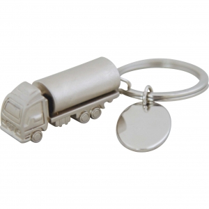Llavero metálico con figura de camión de carga 3D para publicidad