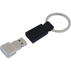Llavero metálico con memoria USB integrada Color negro gris