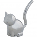 Porta anillos metálico con forma de gato Para dama