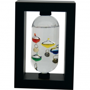 Termómetro de Galileo en base de madera altura 145 cm Color negro