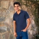 Playera cuello tipo polo con manga corta color Azul Marino talla CH