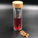 Termo de vidrio con doble pared e infusor Infusion 420 ml tapa bambú