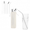 Popotes de acero reutilizables DRINK 4 piezas con funda