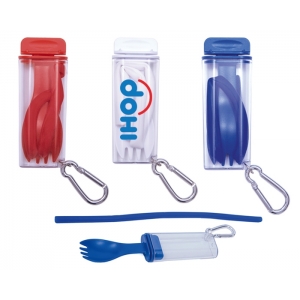 Set de utensilios y popote Forky con estuche y gancho