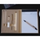 Estuche ecológico Wood con Bloc y accesorios