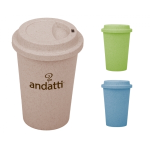 Vaso cafetero ecológico 11 Oz con tapa