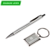 Set ejecutivo de reloj llavero y bolígrafo en estuche