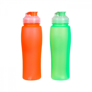 Cilindro o ánfora de PCTG tipo rubber tapa y popote 750 ml