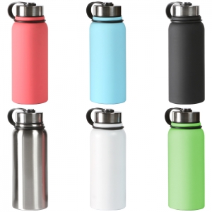 Tarro o termo rubber doble pared con tapa de rosca sujetador y 800 ml