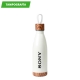Termo de acero inoxidable Coruña con detales amaderados 500 ml