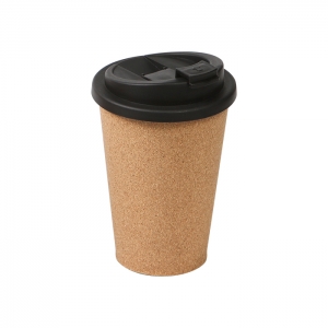 Vaso café de corcho con tapa antiderrame 350 ml