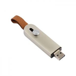 Memoria usb 8 Gb retráctil con cordón café