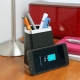 Lapicera de escritorio con power bank wireless de 10 watt