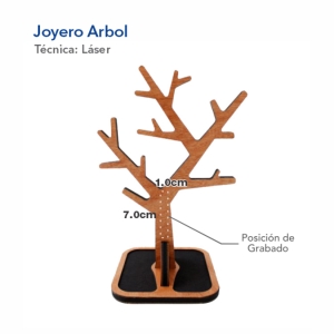 Joyero en forma de árbol MDF y Caoba
