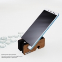 Porta celular en forma de S de MDF y Caoba