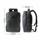 Mochila tela y curpiel Takayama Lok rectangular