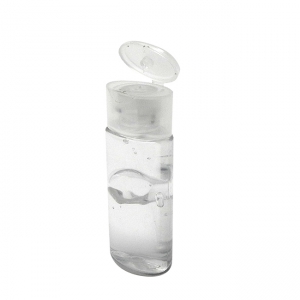 Gel antibacterial en botella ovalada y tapa abatible