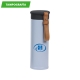 Termo de acero doble pared 450 ml con correa de piel en tapa