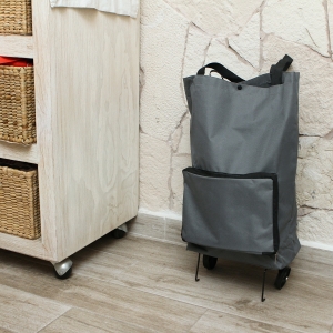 Carrito de compras plegable 49 x 29 cm poliéster con ruedas