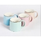 Taza de cerámica con borde dorado 350 ml
