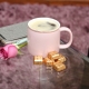 Taza de cerámica con borde dorado 350 ml