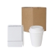 Set vaso cafetero y libreta antibacterial con caja
