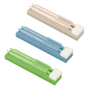 Set cajita escolar eco 4 piezas de fibra de trigo