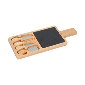 Tabla para quesos Malindo 4 utensilios y pizarra desmontable