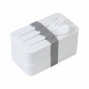 Contenedor para alimentos y cubiertos antibacteriales con certificacion