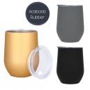 Termo con doble pared de acero inoxidable y acabado rubber