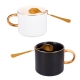 Taza de cerámica con cuchara de acero inoxidable de 220 ml