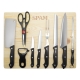 Set de cuchillos con tabla para picar inclu 10 pz
