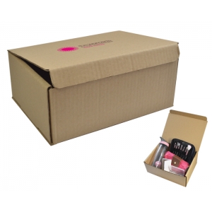 Caja de cartón corrugado.