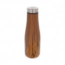 Termo de acero inoxidable con diseño de madera con 600 ml