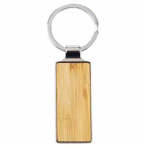 Llavero de bambu rectangular