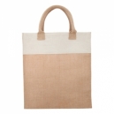 Bolsa de yute con algodón color beige