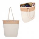 Bolsa de yute con algodón y asa de fuelle