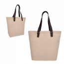 Bolsa de yute con asa de curpiel