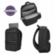 Mochila de poliéster con silueta innovadora color negro
