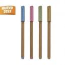 Bolígrafo de bambú y tapa de fibra de trigo