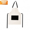 Mandil de algodón de color negro con blanco